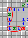 El patrón 1-2-1, ejemplo 1, marcado