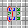 El patrón 1-2-1, ejemplo 2, marcado