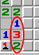 El patrón 1-2-1, ejemplo 6, marcado