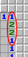 El patrón 1-2-2-1, ejemplo 1, marcado